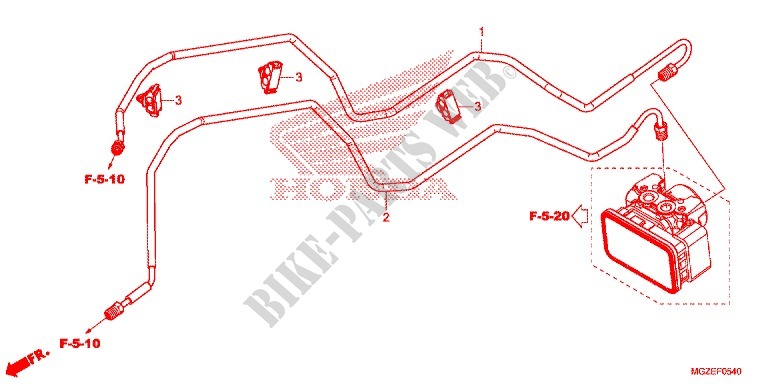 DURITE DE FREIN ARRIERE pour Honda CB 500 F ABS BLANCHE de 2013