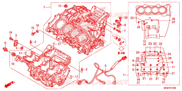 CARTER MOTEUR Honda MOTO 600 HORNET 2013  CB600FD