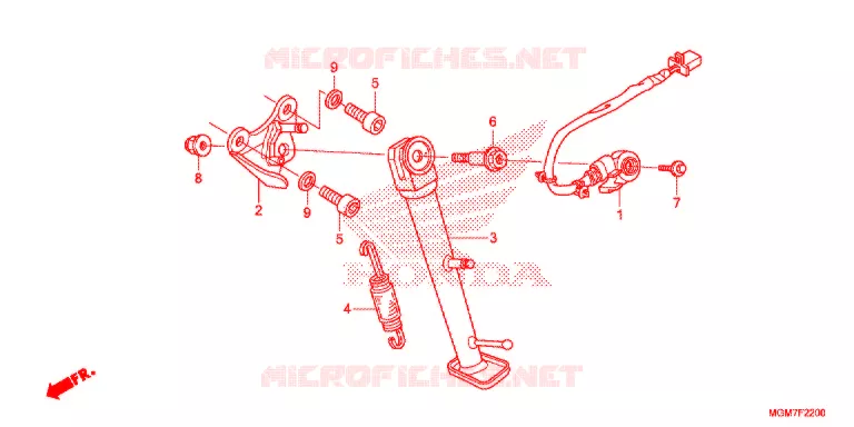 BEQUILLE LATERALE Honda MOTO 600 HORNET 2013  CB600FD