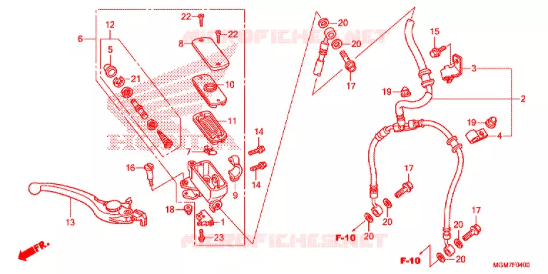MAITRE CYLINDRE DE FREIN AVANT (CB600F) Honda MOTO 600 HORNET 2013  CB600FD