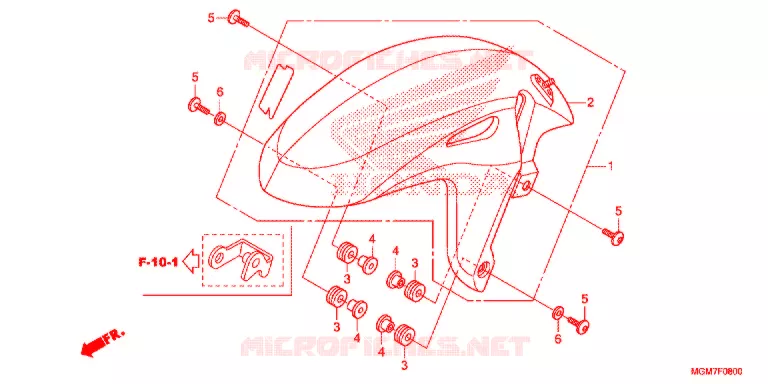 GARDE BOUE AVANT Honda MOTO 600 HORNET 2013  CB600FD