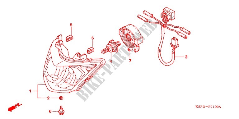 PHARE (CBF1505/M5/6/M6/7/M7/M9/MA) pour Honda CB 150 UNICORM DAZZLER de 2005