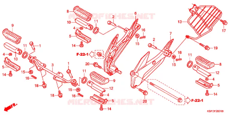 REPOSE PIED (CBF150MB/MC) Honda MOTO 150 CBF 2012  CBF150MC