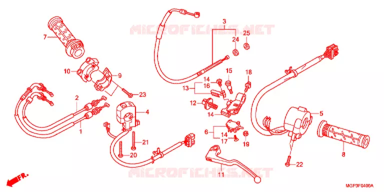 LEVIER DE GUIDON - CABLE - COMMODO Honda MOTO 1000 CBR 2013  CBR1000RAD