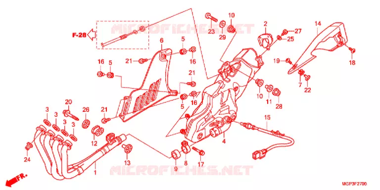 SILENCIEUX D'ECHAPPEMENT (CBR1000RRC/D/RAC/D) Honda MOTO 1000 CBR 2013  CBR1000RAD