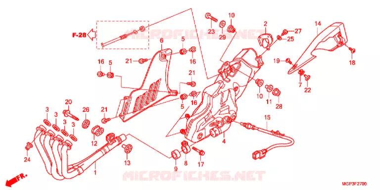 SILENCIEUX D'ECHAPPEMENT (CBR1000RRC/D/RAC/D) Honda MOTO 1000 CBR 2013  CBR1000RAD