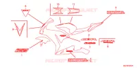 AUTOCOLLANTS (CBR1000RRD/E/RAD/E) pour Honda CBR 1000 RR ABS de 2013