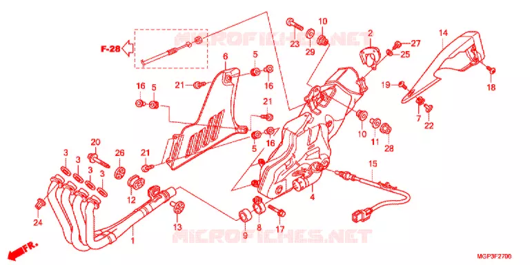 SILENCIEUX D'ECHAPPEMENT (CBR1000RRC/D/RAC/D) Honda MOTO 1000 CBR 2013  CBR1000RAD