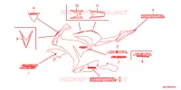 AUTOCOLLANTS (CBR1000RRD/E/RAD/E) pour Honda CBR 1000 RR ABS BLACK de 2013
