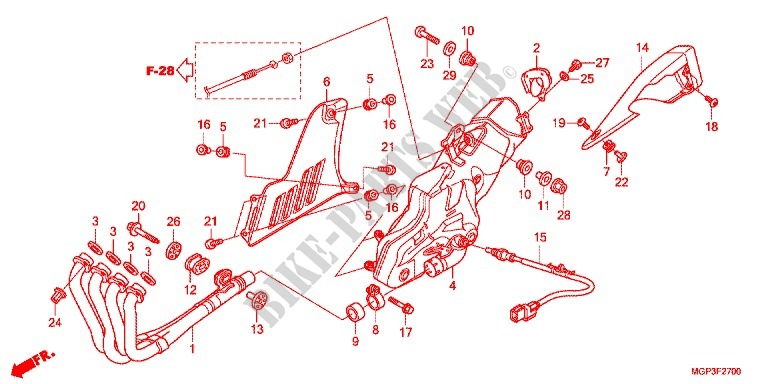 SILENCIEUX D'ECHAPPEMENT (CBR1000RRC/D/RAC/D) pour Honda CBR 1000 RR REPSOL de 2013