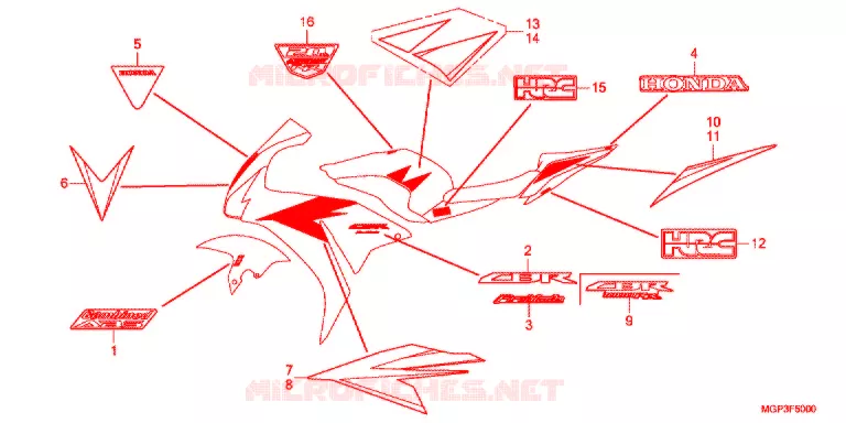 AUTOCOLLANTS (CBR1000RRC/RAC) Honda MOTO 1000 CBR 2012  CBR1000RRC