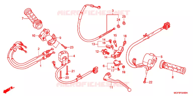 LEVIER DE GUIDON - CABLE - COMMODO Honda MOTO 1000 CBR 2012  CBR1000RRC
