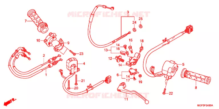 LEVIER DE GUIDON - CABLE - COMMODO Honda MOTO 1000 CBR 2012  CBR1000RRC