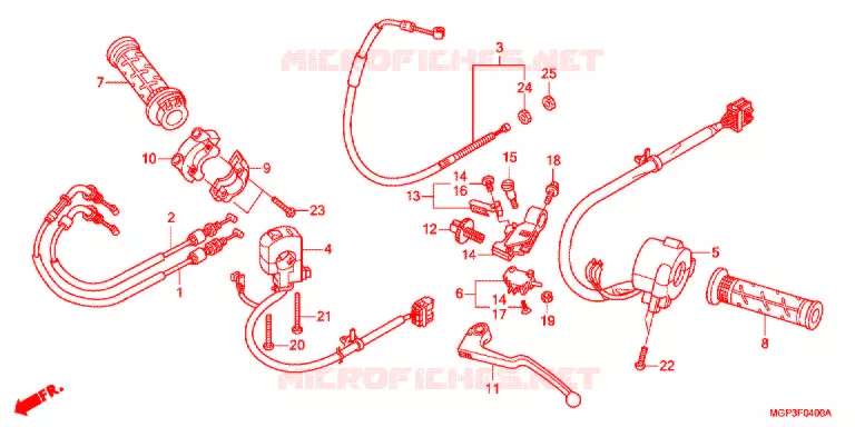 LEVIER DE GUIDON - CABLE - COMMODO Honda MOTO 1000 CBR 2012  CBR1000RRC