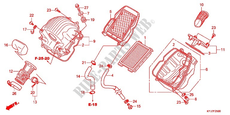FILTRE A AIR pour Honda CBR 250 R ABS REPSOL de 2013