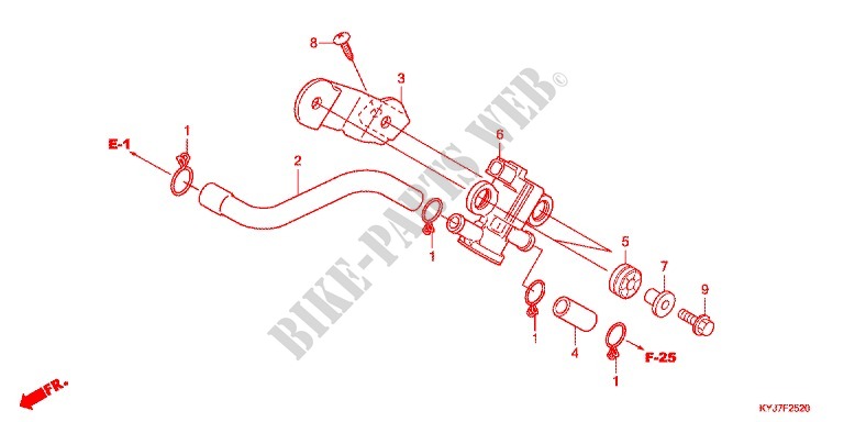 ELECTROVANNE D'INJECTION D'AIR pour Honda CBR 250 R NOIRE de 2013