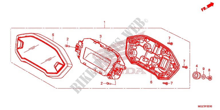 COMPTEUR pour Honda CBR 500 R ABS TRI COLOUR de 2013