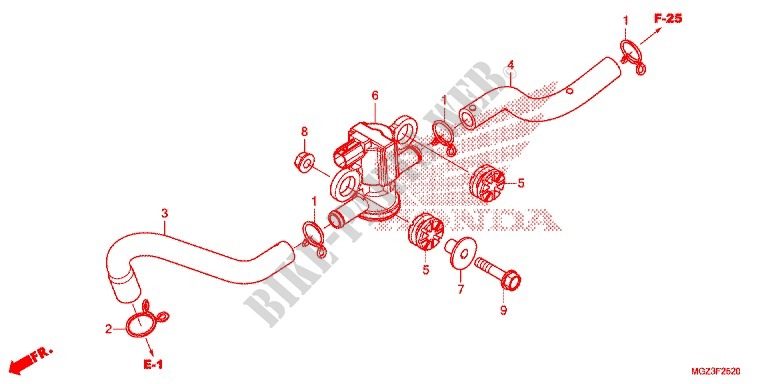 ELECTROVANNE D'INJECTION D'AIR pour Honda CBR 500 R ABS TRI COLOUR de 2013