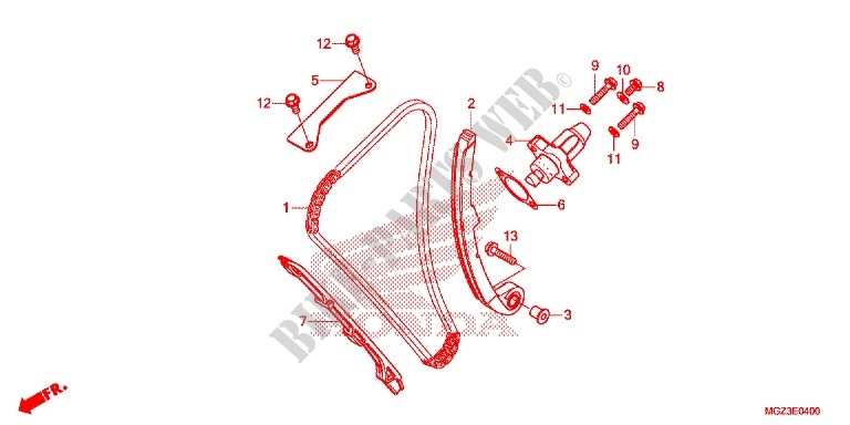 CHAINE DE DISTRIBUTION   TENDEUR pour Honda CBR 500 R ABS BLANCHE de 2013