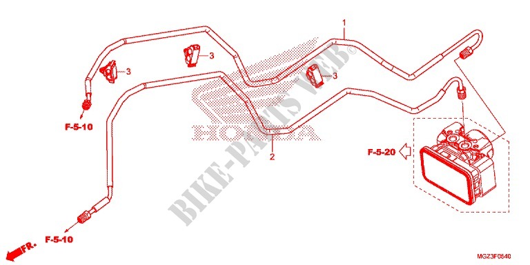 DURITE DE FREIN ARRIERE pour Honda CBR 500 R ABS WHITE de 2013