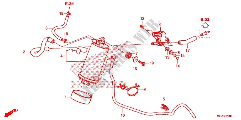 SYSTÈME DE RECYCLAGE DES GAZ pour Honda CBR 500 R ABS de 2014