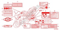ETIQUETTE DE PRECAUTIONS pour Honda CBR 600 RR ABS HRC de 2013