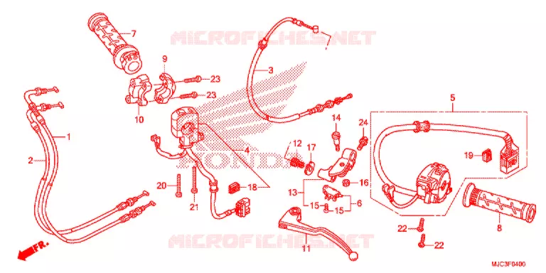 LEVIER DE GUIDON - CABLE - COMMODO Honda MOTO 600 CBR 2014  CBR600RAD
