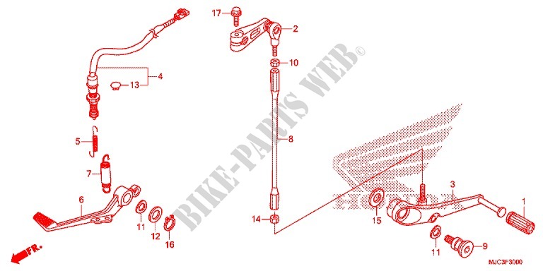 SELECTEUR   PEDALE DE FREIN pour Honda CBR 600 R ABS REPSOL de 2013