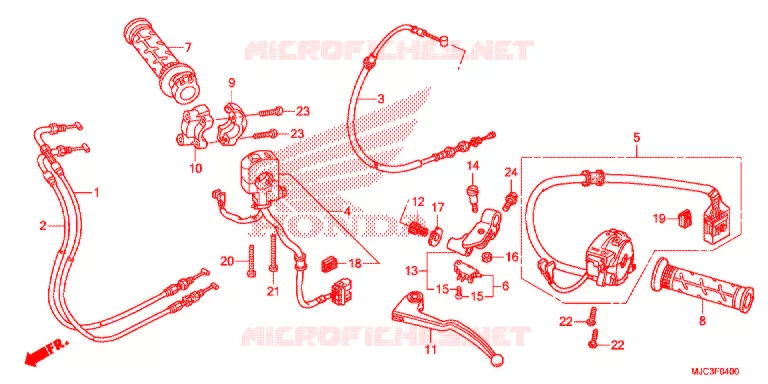 LEVIER DE GUIDON - CABLE - COMMODO Honda MOTO 600 CBR 2013  CBR600RAD