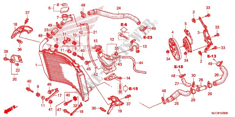RADIATEUR pour Honda CBR 600 RR ABS BLACK de 2015