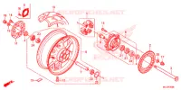 ROUE ARRIERE pour Honda CBR 600 RR HRC TRICOLOR de 2013