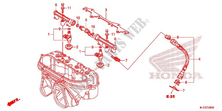 INJECTEUR DE CARBURANT pour Honda CBR 600 RR REPSOL de 2013