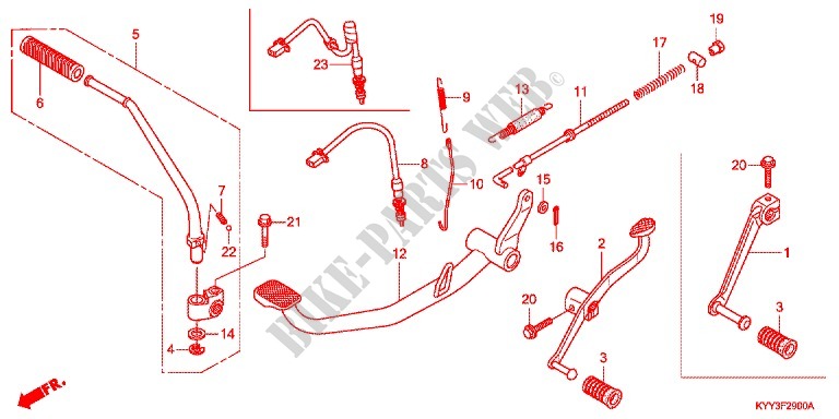 PEDALE   KICK pour Honda CB1 125 RADIOS RUEADA de 2014