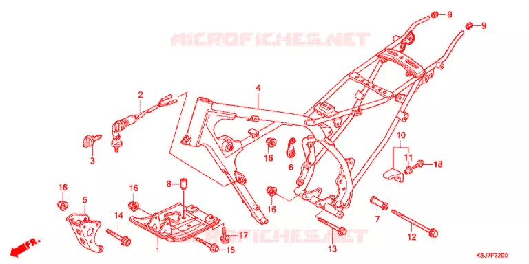 CADRE Honda MOTO 100 CRF 2012  CRF100FC