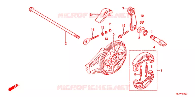 FLASQUE - MACHOIRES DE FREIN ARRIERE Honda MOTO 100 CRF 2012  CRF100FC