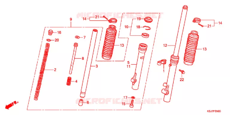 FOURCHE Honda MOTO 100 CRF 2012  CRF100FC