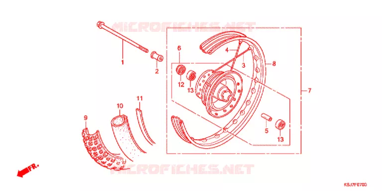 ROUE AVANT Honda MOTO 100 CRF 2012  CRF100FC