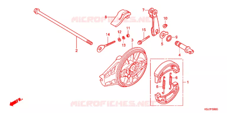 FLASQUE - MACHOIRES DE FREIN ARRIERE Honda MOTO 100 CRF 2012  CRF100FC