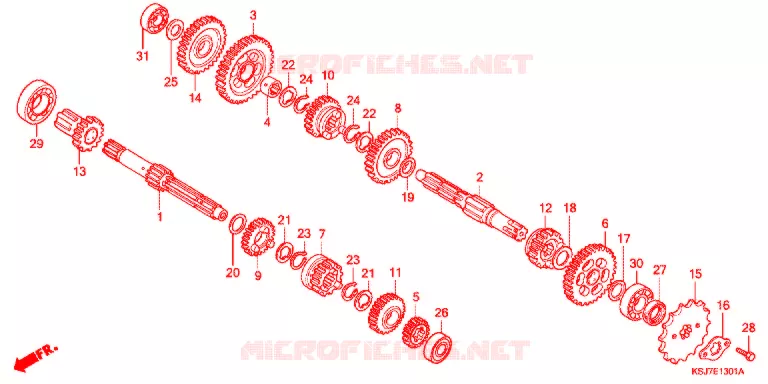 BOITE DE VITESSES (CRF100F) Honda MOTO 100 CRF 2013  CRF100FD