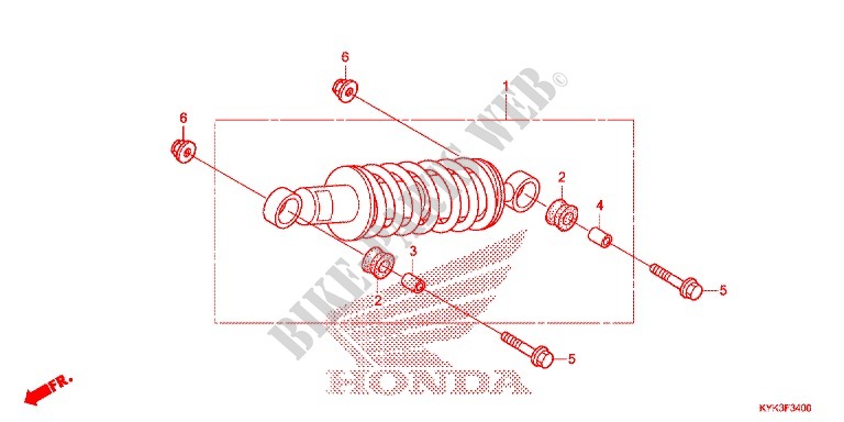 AMORTISSEUR ARRIERE pour Honda CRF 110 de 2013