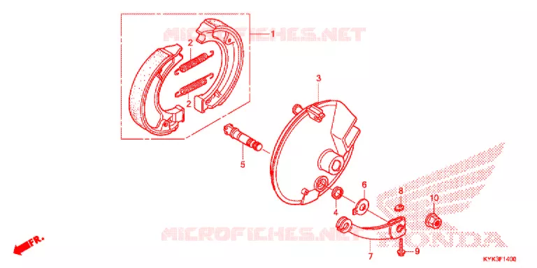 FLASQUE - MACHOIRES DE FREIN AVANT Honda MOTO 110 CRF 2013  CRF110FD