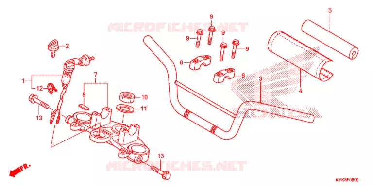 GUIDON - TE DE FOURCHE Honda MOTO 110 CRF 2014  CRF110FE