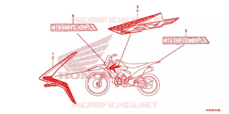 AUTOCOLLANTS Honda MOTO 110 CRF 2016  CRF110FE