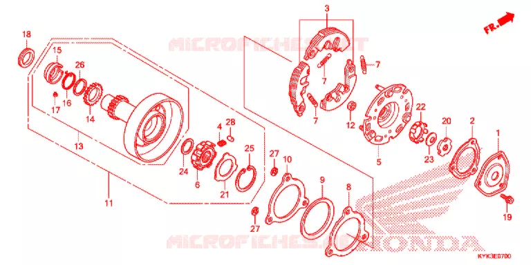 EMBRAYAGE UNIDIRECTIONNEL Honda MOTO 110 CRF 2014  CRF110FE