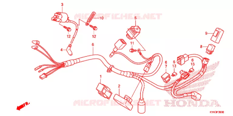 FAISCEAU DES FILS Honda MOTO 110 CRF 2015  CRF110FE