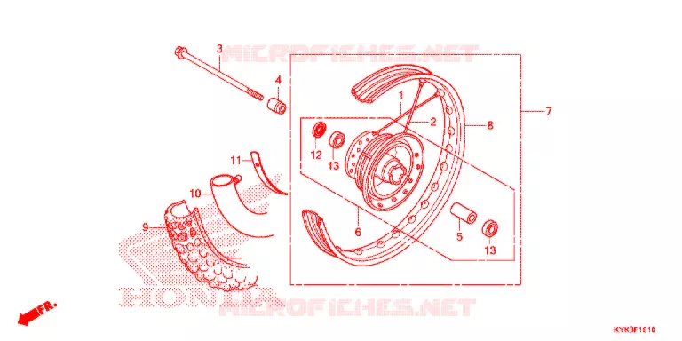 ROUE AVANT Honda MOTO 110 CRF 2015  CRF110FE
