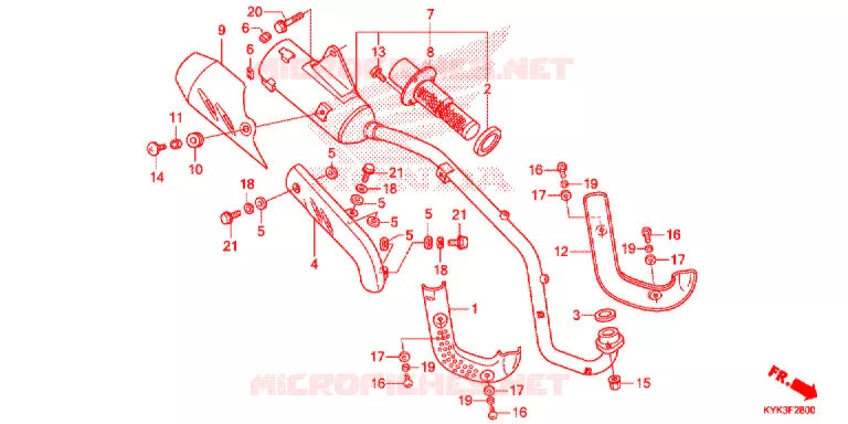 SILENCIEUX D'ECHAPPEMENT Honda MOTO 110 CRF 2017  CRF110FE