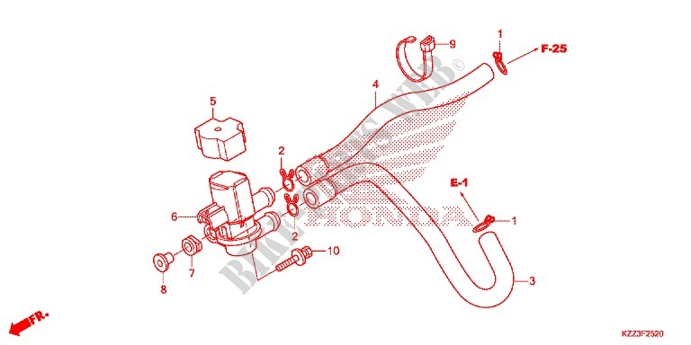ELECTROVANNE D'INJECTION D'AIR pour Honda CRF 250 L ROJO de 2013