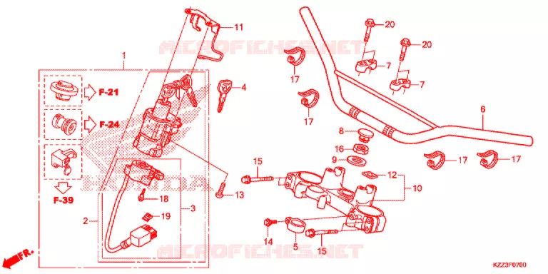 GUIDON - TE DE FOURCHE Honda MOTO 250 CRF 2013  CRF250LD