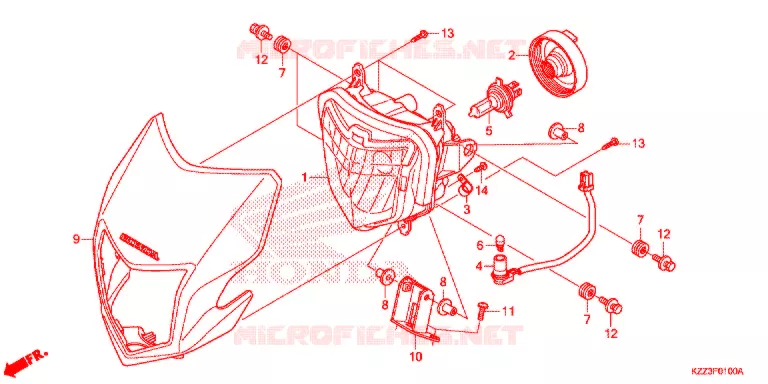 PHARE Honda MOTO 250 CRF 2014  CRF250LD